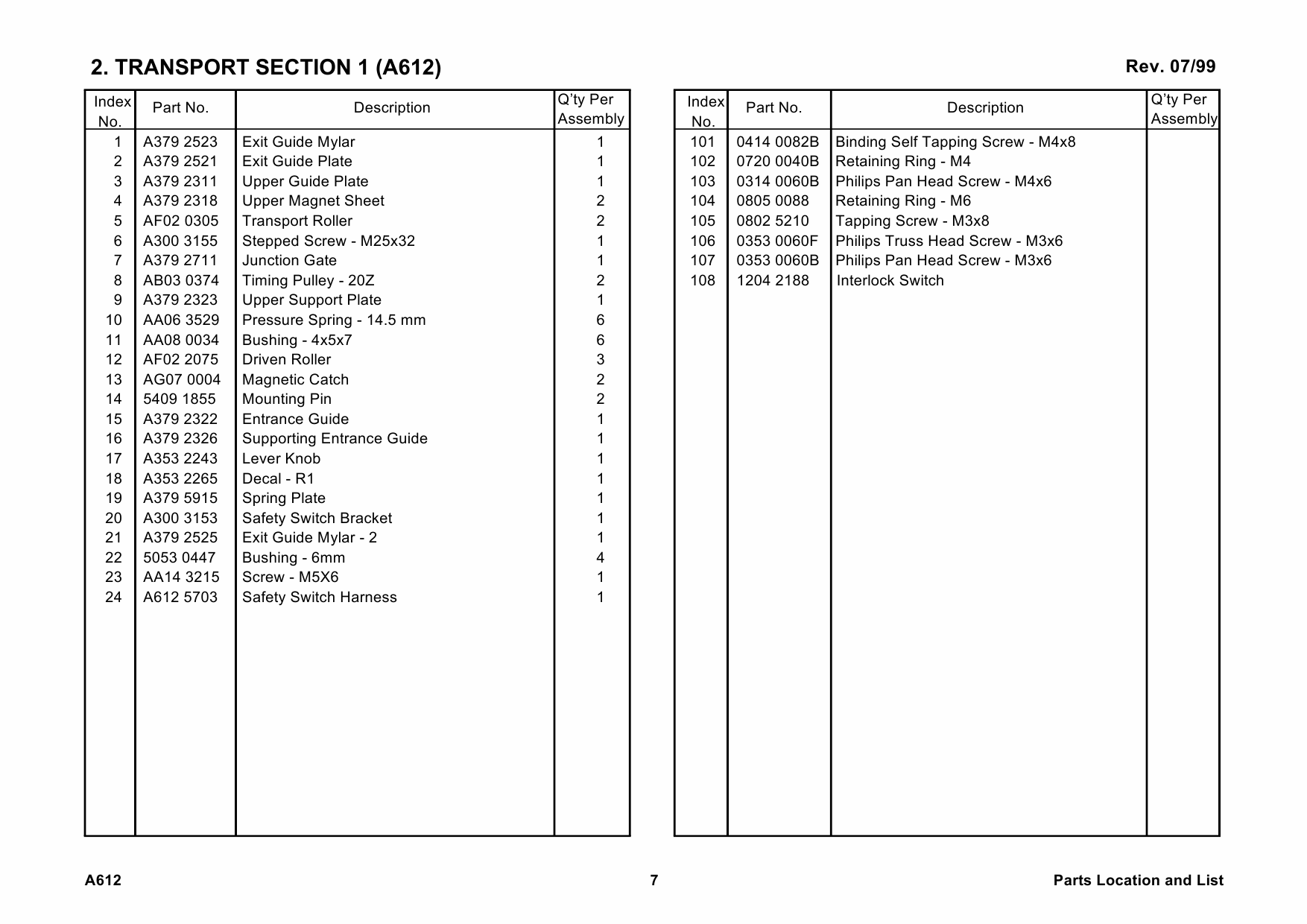 RICOH Options A612 FINISHER Parts Catalog PDF download-3